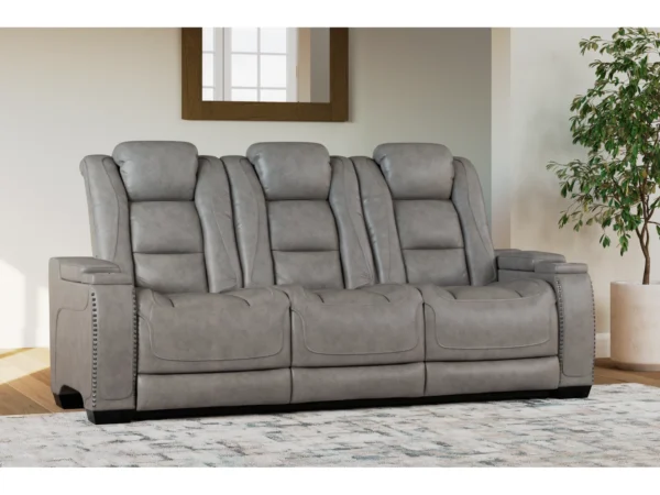 The Man-Den Triple Power Leather Reclining Sofa